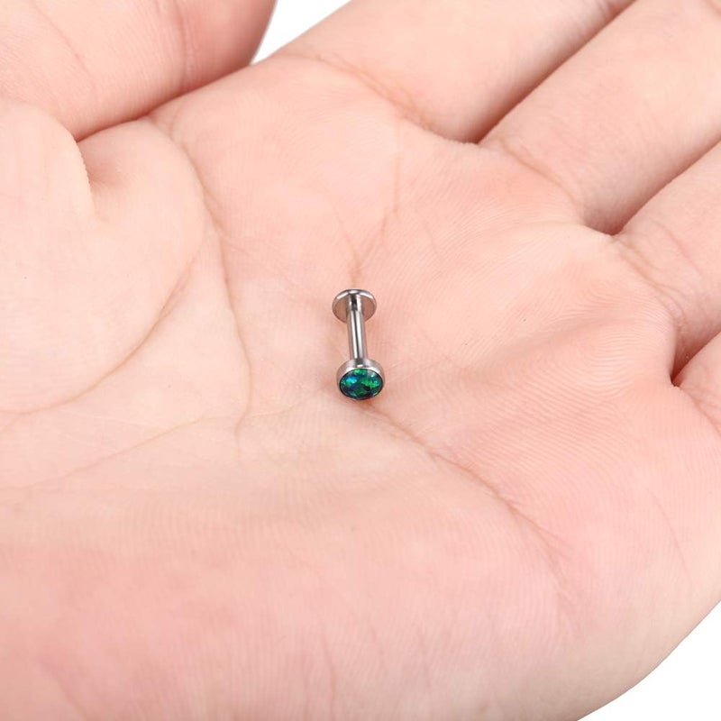 Xpircn Store 14G 16G 18G G23 Titanium Opal CZ Labret Monroe Lip Rings Studs Helix Cartilage Tragus Stud Piercing Jewelry, 1 Piece - Image 3